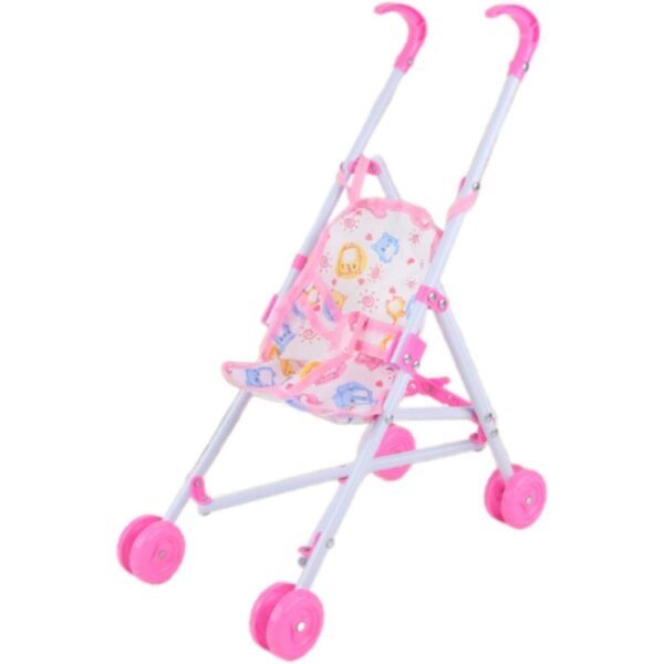 Mini-Klapppuppen-Kinderwagen – Simulationsspielzeug für Kinder von 1–3 Jahren, Rot