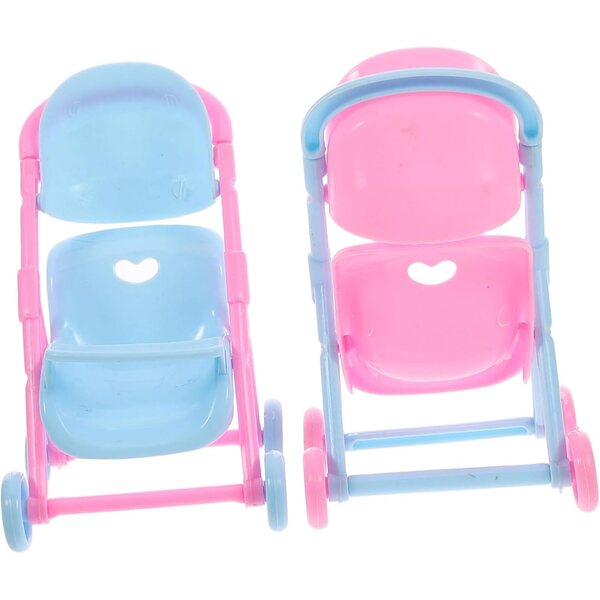 Abaodam Set mit 2 faltbaren Poussetten für realistische Puppen, 14 cm, Lernspiel