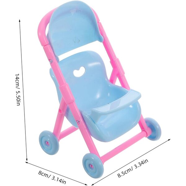 Abaodam Set mit 2 faltbaren Poussetten für realistische Puppen, 14 cm, Lernspiel