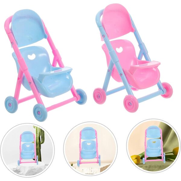 ORFOFE Set mit 2 biegsamen Poussetten für Puppen, sicheres und realistisches Spiel für Kinder