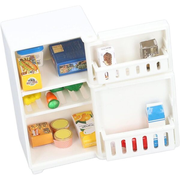 Frigorifero in Miniatura per Casa delle Bambole 1:18 Mobili Cucina Adorabili e Realistici
