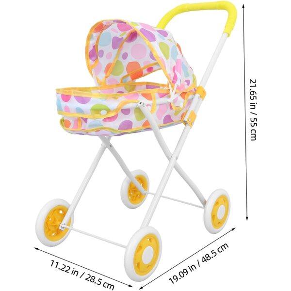 CHICAMPERA Puppen-Poussette mit weichem Poignee und geräumigem Stauraum, 55 cm