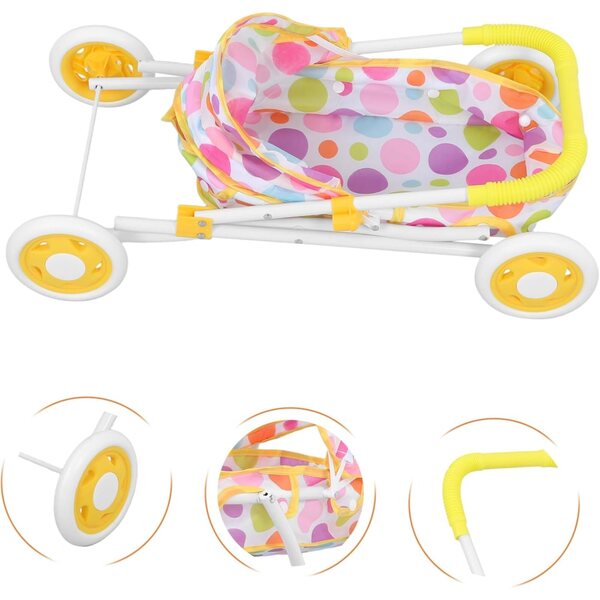 CHICAMPERA Puppen-Poussette mit weichem Poignee und geräumigem Stauraum, 55 cm