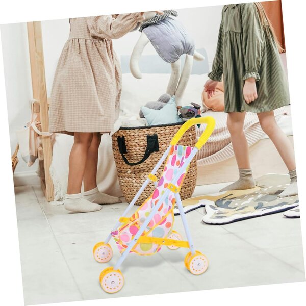 GARVALON faltbarer Spielzeug-Kinderwagen für Puppen mit Stauraum, 45 cm