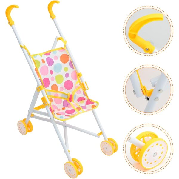 SOIMISS Poussette für Kinderpuppen, Struktur aus leichtem Metall, realistisches Spiel