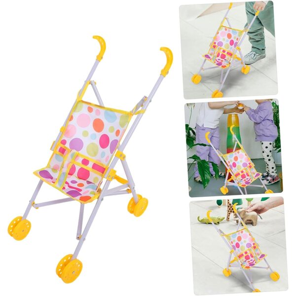Kleines und stabiles Puppen-Poussette zum Spielen und Geschenk für Mädchen