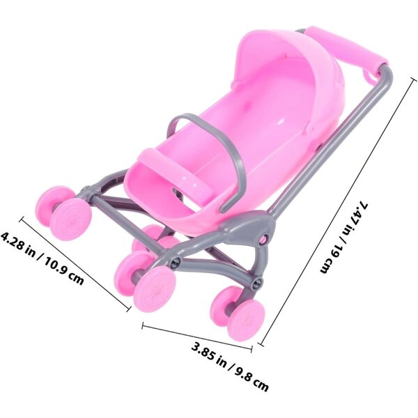 Set mit 2 Miniatur-Kinderwagen für Puppen, leicht und widerstandsfähig – Kinderspiel