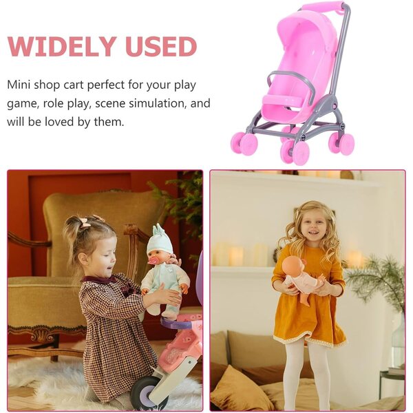 Set mit 2 Miniatur-Kinderwagen für Puppen, leicht und widerstandsfähig – Kinderspiel