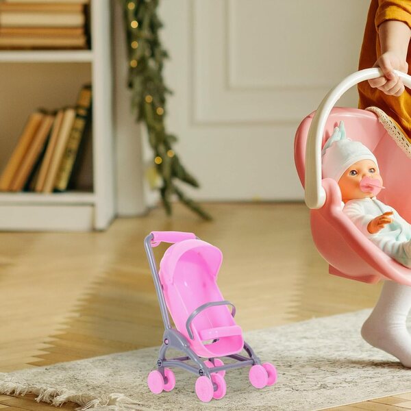 Set mit 2 Miniatur-Kinderwagen für Puppen, leicht und widerstandsfähig – Kinderspiel