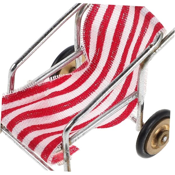 Mini-Poussette für Puppen aus Metall und Stoff, realistisch und tragbar