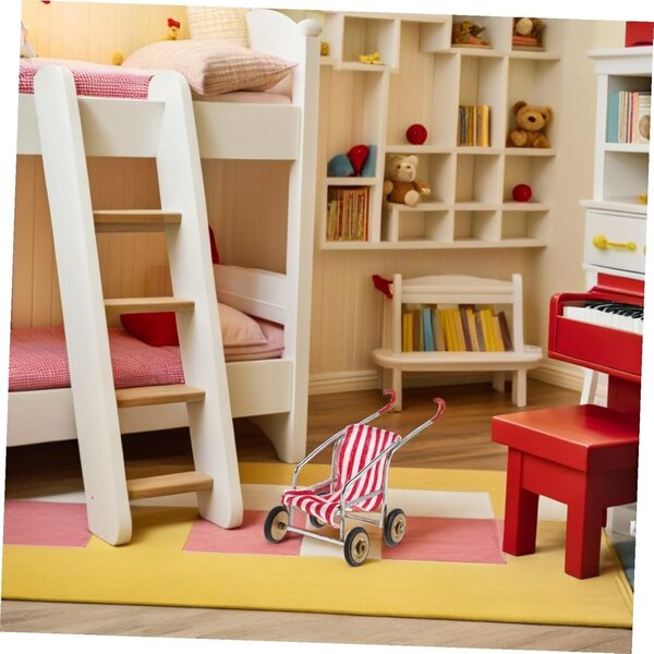 ERINGOGO Miniatur-Poussette für Puppenhaus, Rollenspiel für Kinder