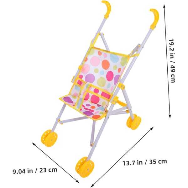 Poussette Canne per Bamboles in Poliestere e ABS, Accessorio Realistico e Facile da Usare
