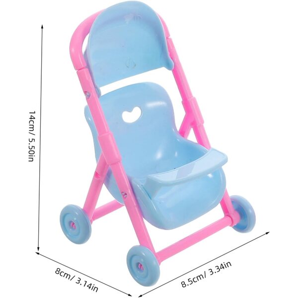 Beaupretty 2 Miniatur-Klapppuppen-Kinderwagen-Spiel für Kinder, mehrfarbig