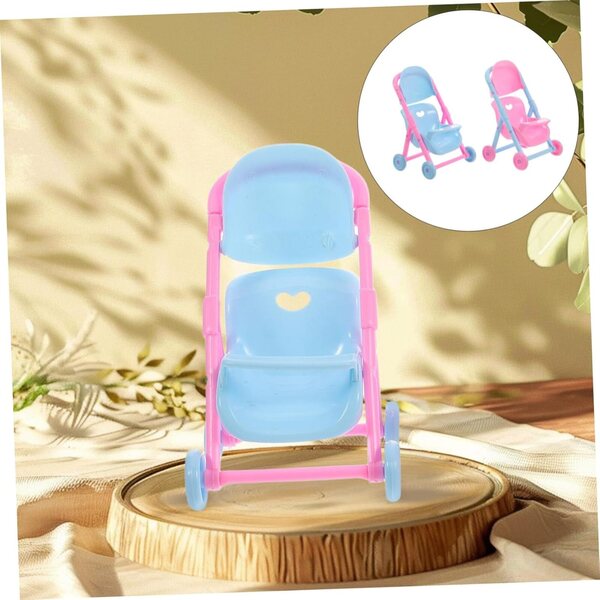 Beaupretty 2 Miniatur-Klapppuppen-Kinderwagen-Spiel für Kinder, mehrfarbig