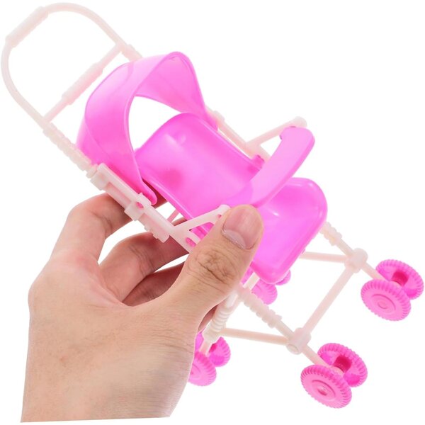 Gerneck Poussette per Bambole Rosa in Plastica Realistica 18x10x8 cm per Bambini