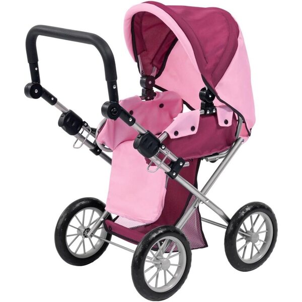 Landau Poussette City Star Bordeaux für Puppen bis 46 cm mit Tasche und Korb