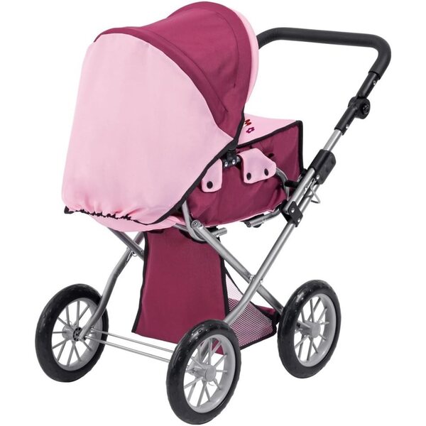 Landau Poussette City Star Bordeaux für Puppen bis 46 cm mit Tasche und Korb