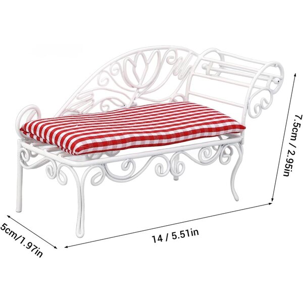 Divano letto vintage in ferro per casa delle bambole in scala 1:12, dettagli realistici