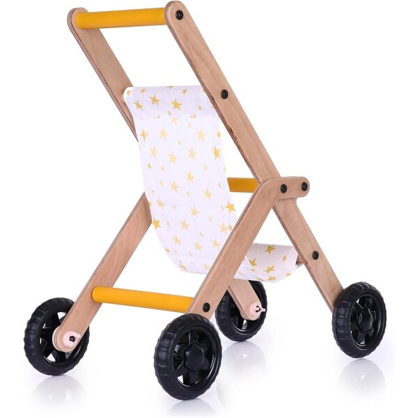 Kinderwagen aus Holz für Puppen – Sicheres und ökologisches Montessori-Spielzeug ab 18 Monaten
