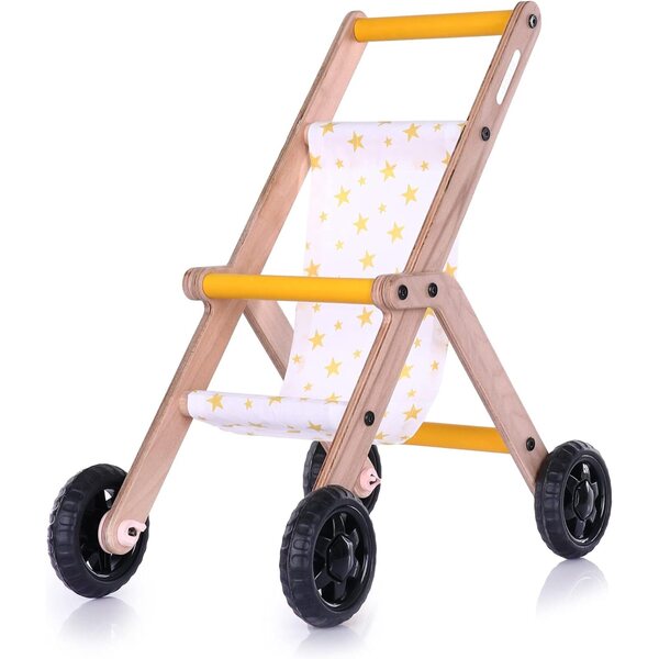 Kinderwagen aus Holz für Puppen – Sicheres und ökologisches Montessori-Spielzeug ab 18 Monaten
