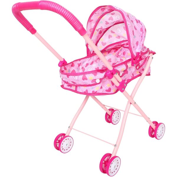 Zusammenklappbares Poussette für Puppen 54 x 46,5 cm aus Eisen und Oxford-Stoff OFFIGAM