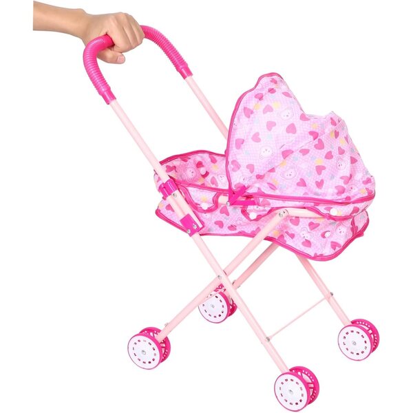 Poussette Pieghevole per Bambole 54x46,5 cm in Ferro e Tessuto Oxford OFFIGAM