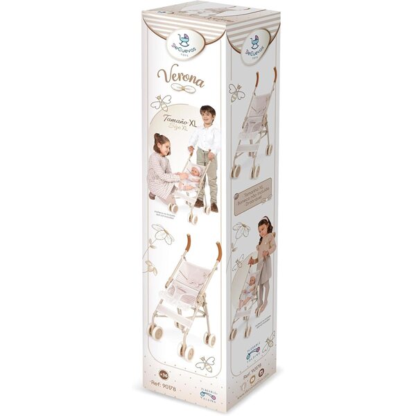 Poussette de Promenade Pliable Grande Verona DE CUEVAS TOYS – 75 cm für Puppen bis 52 cm