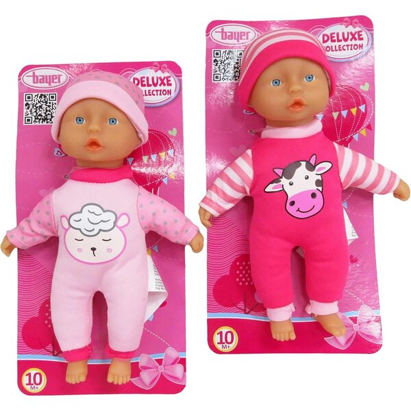 Bayer Design 92002AF – Set mit 2 Babypuppen, 20 cm, mit weichem Körper und aufgedrucktem Muster