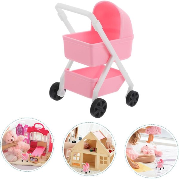 FRCOLOR Miniatur-Poussette für Puppen, realistisch, 9,5 x 7,5 x 5,5 cm