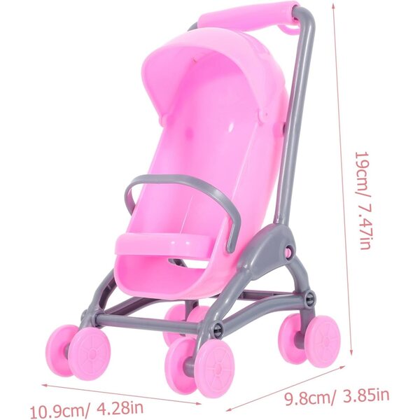 FRCOLOR Set mit 2 Mini-Poussetten für Puppen, stabiles und realistisches Spielzeug für Kinder