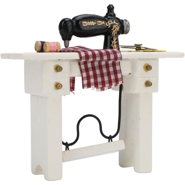 Macchina da Cucire Miniatura 1:12 Casa delle Bambole Accessori Vintage Decorativi