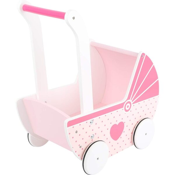 Small Foot Rosa Holz-Landau mit leisen Rädern, ideal für Puppen