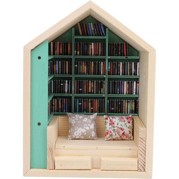 Mini Libreria in Legno Fatta a Mano per Casa delle Bambole Decorativa e Robusta