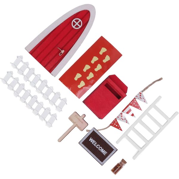 Hölzerner Weihnachtsfeentür-Bausatz für Puppenhäuser, magische Dekoration 1/12 und 1/6