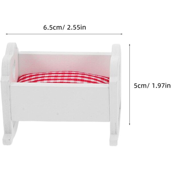 Set 3 Mini-Letti Multicolore 1:12 per Casa delle Bambole – Mobilio Decorativo in Legno e Tessuto