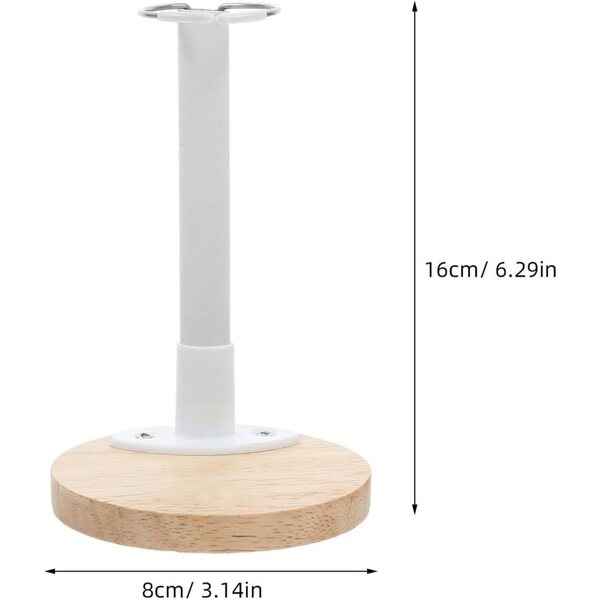 Puppenständer aus Naturholz mit rundem Sockel, höhenverstellbar von 12–16 cm