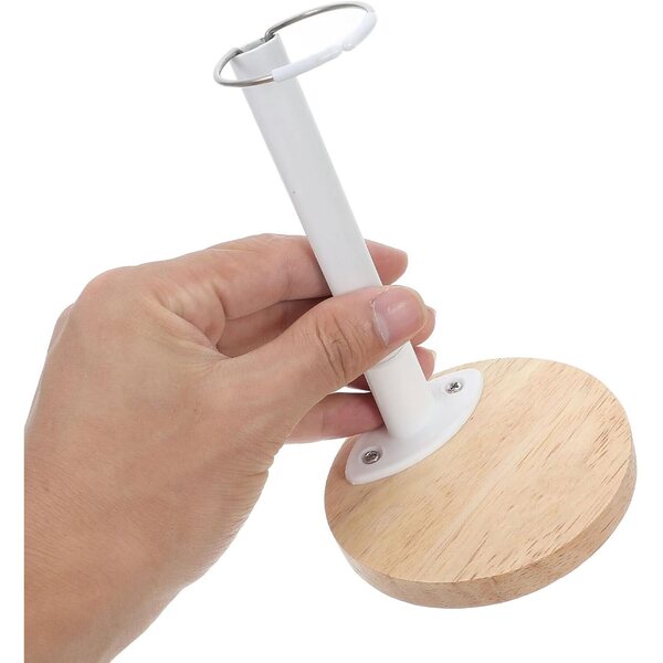 Puppenständer aus Naturholz mit rundem Sockel, höhenverstellbar von 12–16 cm