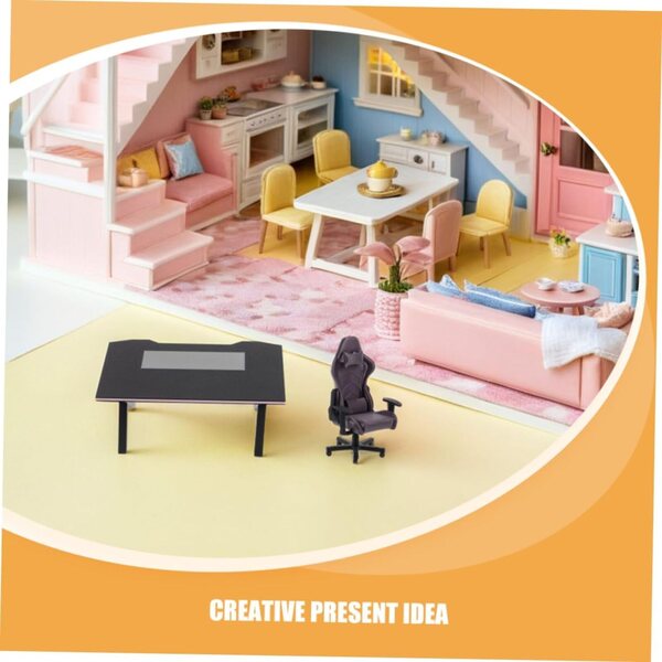 Set Miniatura Scrivania e Sedia da Gioco per Casa delle Bambole - Ciieeo