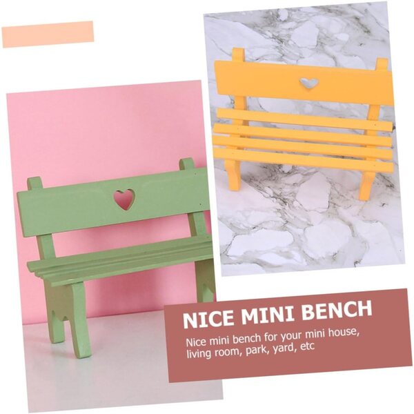 Gatuida Set 2 Mini Banchi Decorativi in Legno per Micro-Paesaggio e Casa delle Bambole