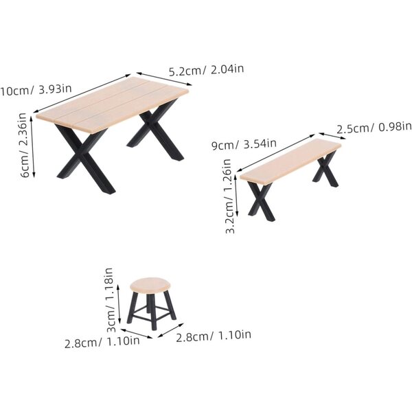 Abaodam Set 4 pezzi mobili miniatura tema campeggio per casa di bambole