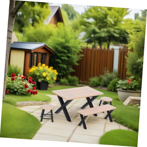 Abaodam Set 4 pezzi mobili miniatura tema campeggio per casa di bambole
