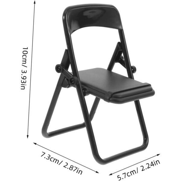 TOPBATHY Sæt med 10 Mini Dekorative Foldestole til Dukkehuse og Smartphone Stand