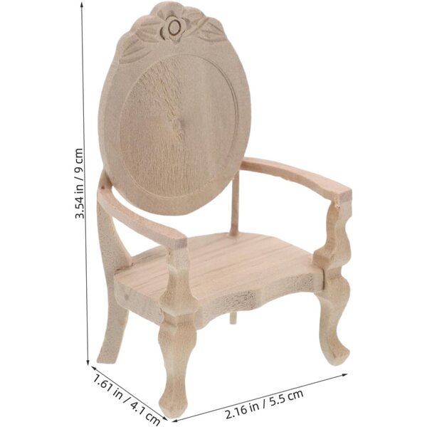 IMIKEYA Mini Sedia Vintage Beige per Casa delle Bambole 1:12 da Personalizzare