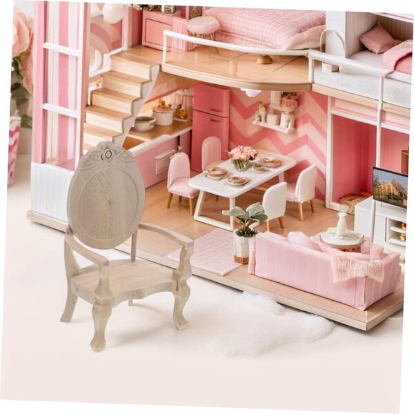 IMIKEYA Mini Sedia Vintage Beige per Casa delle Bambole 1:12 da Personalizzare