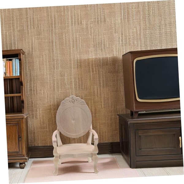 IMIKEYA Mini Sedia Vintage Beige per Casa delle Bambole 1:12 da Personalizzare