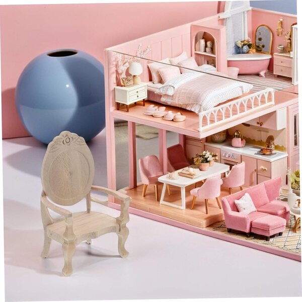 IMIKEYA Mini Sedia Vintage Beige per Casa delle Bambole 1:12 da Personalizzare