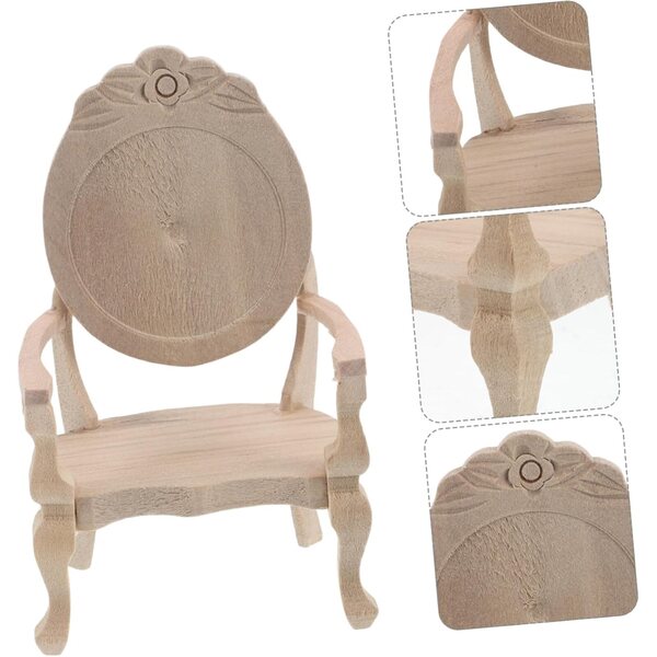 IMIKEYA Mini Sedia Vintage Beige per Casa delle Bambole 1:12 da Personalizzare