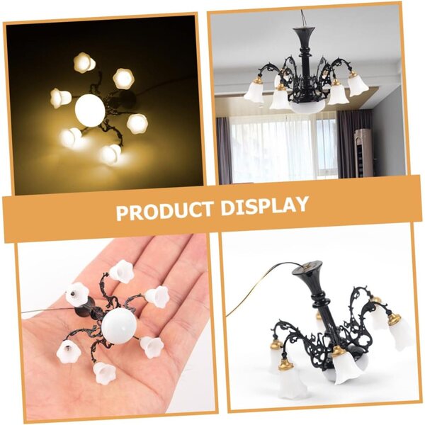 Lustre Miniatura Toddmomy a Luce Calda per Casa delle Bambole e Decorazioni Mini