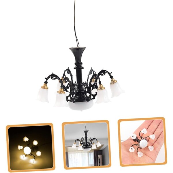 Lustre Miniatura Toddmomy a Luce Calda per Casa delle Bambole e Decorazioni Mini