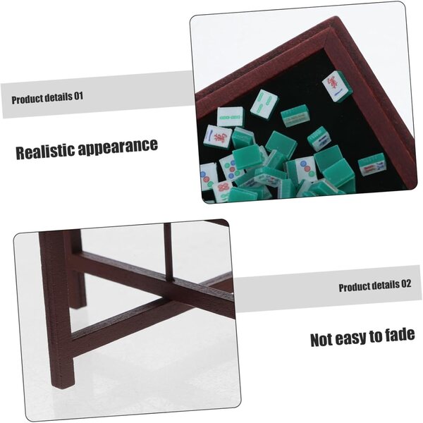 Zerodeko Set Miniature Tavolo e Sedie Mahjong in Resina per Casa delle Bambole